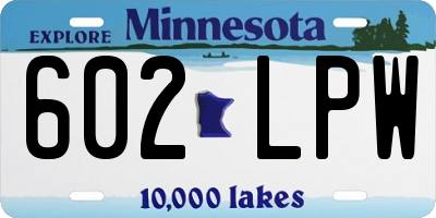 MN license plate 602LPW