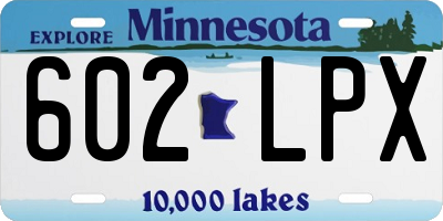 MN license plate 602LPX