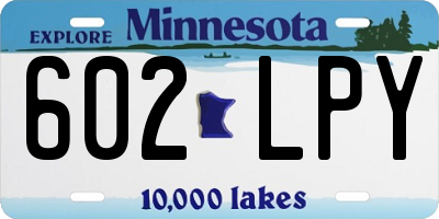 MN license plate 602LPY