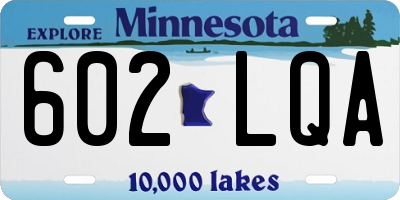 MN license plate 602LQA