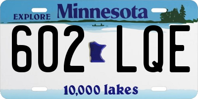 MN license plate 602LQE