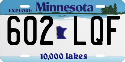 MN license plate 602LQF