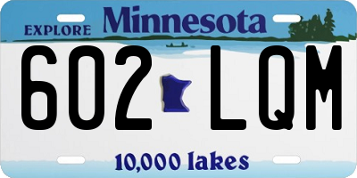 MN license plate 602LQM