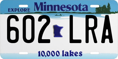 MN license plate 602LRA