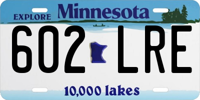 MN license plate 602LRE