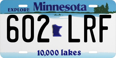 MN license plate 602LRF