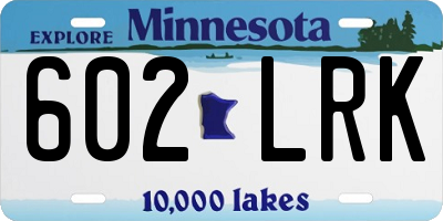 MN license plate 602LRK