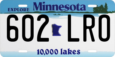 MN license plate 602LRO