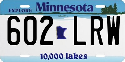 MN license plate 602LRW
