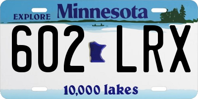 MN license plate 602LRX