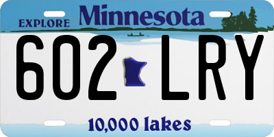MN license plate 602LRY
