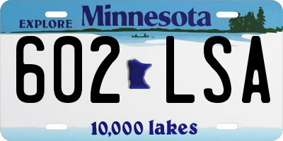 MN license plate 602LSA