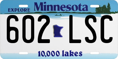 MN license plate 602LSC
