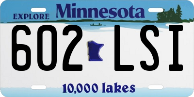 MN license plate 602LSI