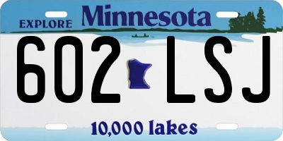 MN license plate 602LSJ