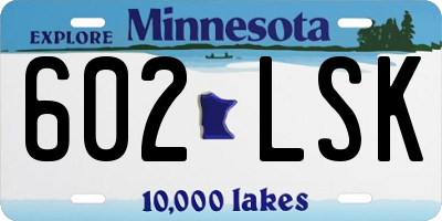 MN license plate 602LSK