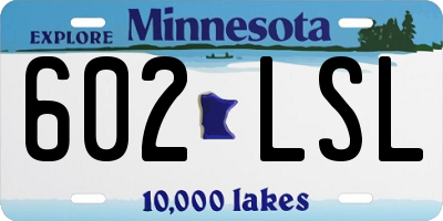 MN license plate 602LSL