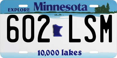 MN license plate 602LSM