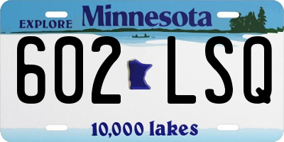 MN license plate 602LSQ