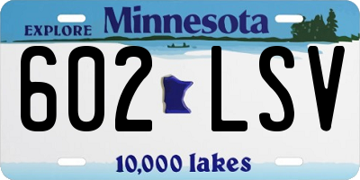 MN license plate 602LSV