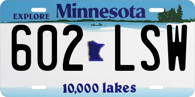 MN license plate 602LSW