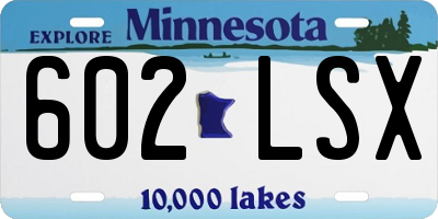 MN license plate 602LSX