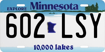 MN license plate 602LSY