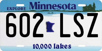 MN license plate 602LSZ