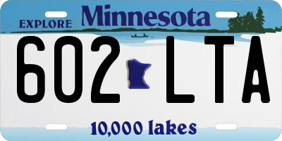 MN license plate 602LTA