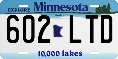 MN license plate 602LTD