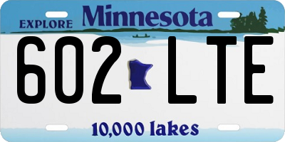 MN license plate 602LTE