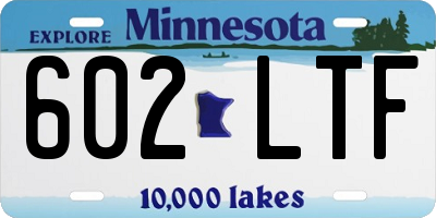 MN license plate 602LTF
