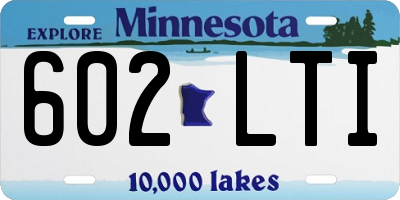 MN license plate 602LTI