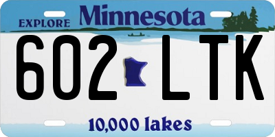 MN license plate 602LTK