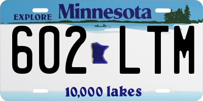 MN license plate 602LTM