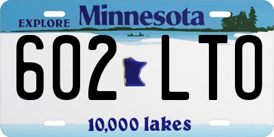 MN license plate 602LTO