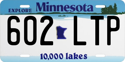 MN license plate 602LTP