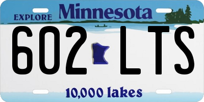 MN license plate 602LTS