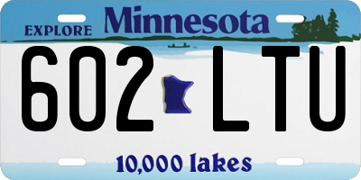 MN license plate 602LTU