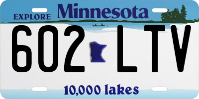 MN license plate 602LTV