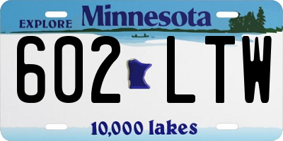 MN license plate 602LTW