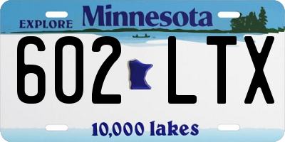 MN license plate 602LTX