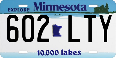 MN license plate 602LTY