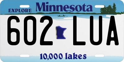 MN license plate 602LUA