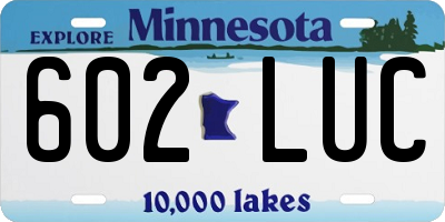 MN license plate 602LUC