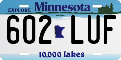 MN license plate 602LUF