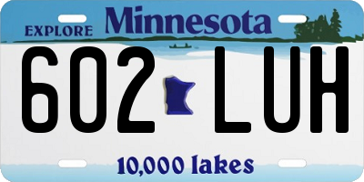 MN license plate 602LUH
