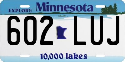 MN license plate 602LUJ