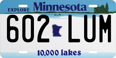 MN license plate 602LUM