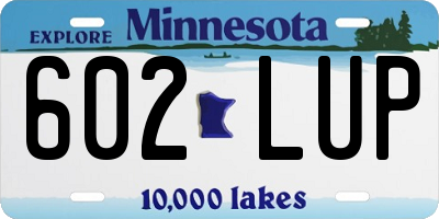 MN license plate 602LUP